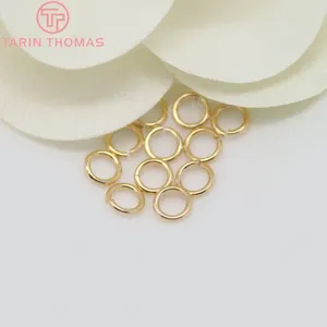 Anillos Abiertos de Latón Chapado en Oro de 24K, Anillos Conectores Redondos para DIY, Accesorios para Hacer Joyería, Collares y Pulseras, Venta al Por Mayor - Product Image 1