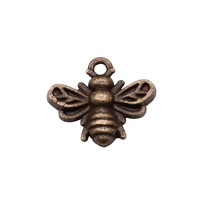 Breloque abeille rayée 11x14mm en alliage de zinc argent antique pour tirettes de fermeture éclair de sac d'apiculteur