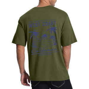 T-shirt estiva da uomo Aiyino California West Coast con stampa palma in tessuto jersey - Product Image 1