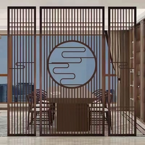 Modern Aluminum Room Divider <b>Curtain</b> Wall <b>Panel</b> Chinese Style Anti-Corrosion Powder Coated for Dining 70in and Above - Product Image 2