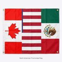 Sıcak Fırsat 3*5 Ft Futbol 3x5 Bayrağı 90x150cm Amerika Birleşik Devletleri Kanada Meksika 100D Polyester Asılı/Asılabilir 2 Pirinç Halka Düğmesi Dijital Baskı