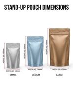 Sachet refermable en Mylar avec logo imprimé personnalisé, recyclable, de qualité alimentaire, finition mate, pour l'emballage de collations, de noix et de fruits secs