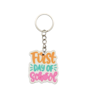 Fashionable Colorful Digital Photo Printed Wood Keychains 3D Pendants for Kids' Back-to-School Backpack Decorations