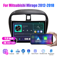 11.8 "Berlian tombol ganda 2K QLED layar 2 Din mobil Android Radio untuk Mitsubishi Mirage 2012 -2018 Stereo Android Auto Carplay