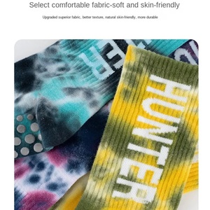Custom Thin Tie Dyed Silicone Slip Resistant Tube Sports Socks in Summer Indoor Ladies' Fitness <b>Dancing</b> and Pilates Yoga Socks - Product Image 3