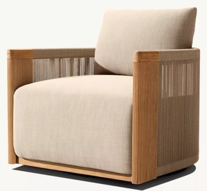 Solid <strong>Teak</strong> Wood Outdoor Swivel Single Sofa <strong>Chair</strong> Frame Dining Lounge Garden Patio Restaurant Park Hotels Courtyards Gym - Product Image 1