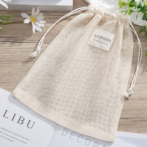 Nhỏ có thể tái chế bông lưới Túi với dây rút Bộ đồ ăn và gối bao bì túi lưới - Product Image 5