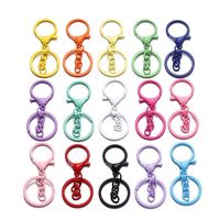 PD607 métal alliage de zinc en forme de coeur plat anneau fendu porte-clés homard griffe fermoirs pivotant déclencheur Clip suspendu pour boucle poupée jouet