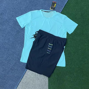 Set Olahraga 2 Potong Pria Musim Panas Kaos & Celana Pendek Poliester untuk Lari & Latihan Pakaian Aktif Ringan untuk Gym Kebugaran Jersey Sepak Bola - Product Image 6