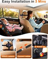 Caméra de sécurité pour bébé de 7 pouces pour les voyages en famille, écran LCD haute clarté pour surveiller les enfants à l'arrière de la voiture