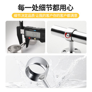 Stainless Steel Clothes <b>Drying</b> Rod Round Wall Mounted Thickened Base Outdoor Balcony Use - Product Image 4