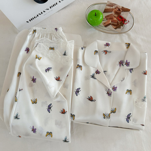 Set Pigiama <span class=keywords><strong>Estivo</strong></span> da Donna Minimalista e Sofisticato con Stampa, Comodo e Casual, Maniche Lunghe e Pantaloni Lunghi - Product Image 6