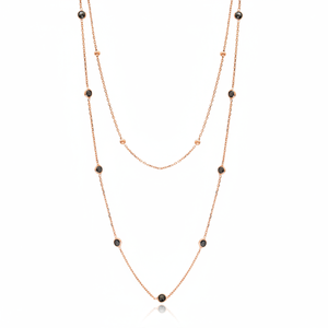 Collar en capas de circón negro de doble cadena, venta al por mayor, joyería turca hecha a mano de Plata de Ley 925 - Product Image 2