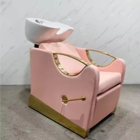 Özelleştirilmiş Modern Saç Yıkama İstasyonu Berber Dükkanı Güzellik Salonu Ekipmanı Seramik Şampuan Lavabolu Elektrikli Şampuan Koltuğu