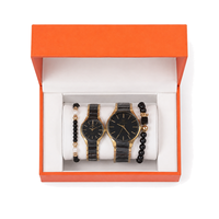 Ensemble cadeau de montres exquises pour couple, montre-bracelet en cuir pour homme et femme, portefeuille, stylo, pack commémoratif romantique pour anniversaire, Saint-Valentin