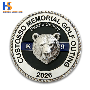 Pièce de monnaie de défi de golf personnalisée en forme de tête d'ours, en métal émaillé, commémorative, pour événements d'entreprise, objet de collection, cadeau haut de gamme - Product Image 1