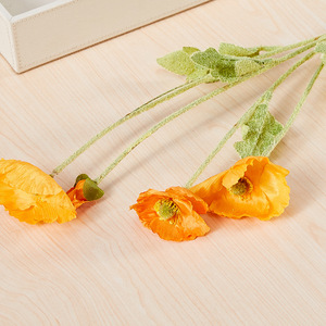 Flores de amapola artificiales de seda, flores de tacto Real para el hogar, cocina, decoraciones florales de boda - Product Image 6