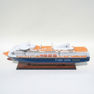Modèle de bateau en bois fait main MS Color Magic Cruiseferry 27,5 pouces - Modèle de bateau de croisière de luxe Norvège - Cadeau d'affaires Feng Shui haut de gamme - Product Image 1