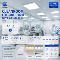 Panneau lumineux LED industriel pour salle blanche 600x600mm 56W 6000K IP67 étanche en alliage d'aluminium pour laboratoire, hôpital, qualité pharmaceutique