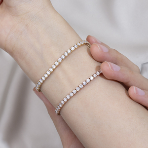 Joyería Personalizada MSB-549, Cadena de Pulsera de Diamantes de Laboratorio en Forma Redonda de Oro de 14K - Product Image 1