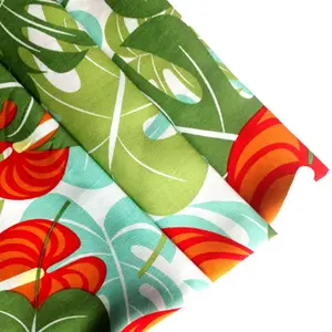 Tissu tissé Non élastique en Viscose à motif Floral imprimé 45s pour robe de plage d'été