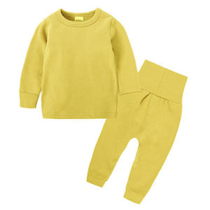 Conjunto de Ropa Interior Térmica de Alta Calidad para Niños, Color Sólido, Primavera Otoño, Bebé Niño Niña, Pijama Cálido de Algodón R1691 - Product Image 3
