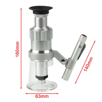 100X High Power Metal Magnifying Glass LED Illuminated Pocket Microscope Scale Loupe