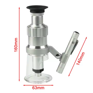 Lente d'ingrandimento in metallo ad alta potenza 100X con illuminazione a LED, microscopio tascabile con scala - Product Image 2