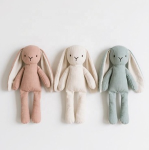 Tùy Chỉnh Nhà Máy Dài Tai Bunny Đồ Chơi Sang Trọng Mềm Cotton Linen Thỏ Búp Bê Bé Trẻ Em Plushie Món Quà - Product Image 1