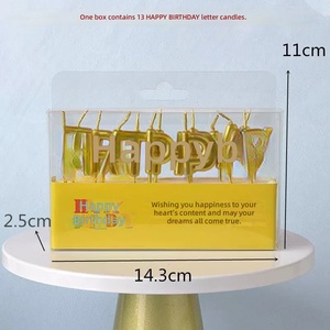 Ventes directes du fabricant Bougies à gâteau créatives romantiques Bougies à gâteau dorées "Happy Birthday" en lettres anglaises Nouvelles bougies d'anniversaire - Product Image 6