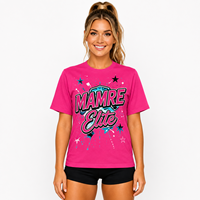 T-shirt personnalisé pour femme de cheerleading, vert sarcelle foncé, manches courtes, imprimé, esprit d'équipe, logo personnalisé, t-shirt d'entraînement pour équipe de danse