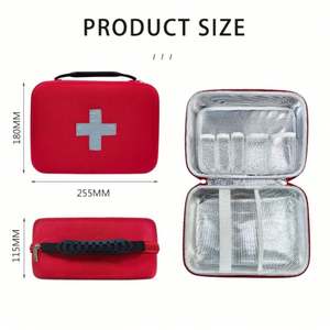 Estuche de Primeros Auxilios de EVA Rojo de Gran Capacidad, Bolsa Médica Impermeable con Aislamiento de Película de Aluminio - Product Image 6