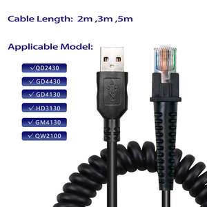 Cable Espiral Retráctil de Cobre Puro USB a RJ50 para Lector de Códigos de Barras Datalogic GM4430 QW2120 QD2430 <span class=keywords><strong>GD4130</strong></span> QW2100 - Product Image 1