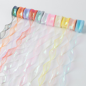 Pita Hias Rambut Qibai Mesh Warna-warni Berujung Manset Model Ekor Ikan, Hiasan Kue Ubur-ubur, Pita Kemasan Streamer Ringan - Product Image 2