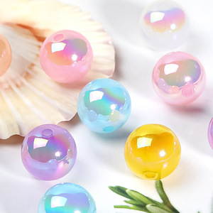 Manufacturer Wholesale 16mm Acrylic Beads Color Electroplating Crack Beads Through Hole Color Mixing Accessories - Product Image 3