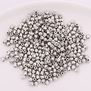 Perle intercalaire facettée allongée en forme de diamant pour la fabrication de bracelets, plaquée or blanc, or rose, cuivre rouge, accessoire de bijouterie en ABS - Product Image 1