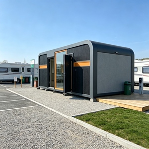 Capsula Spaziale Mobile Scorrevole Apple Cabin - Mini Casa Modulare per Caffetteria Esterna e Stazione di Servizio Turistica - Product Image 1