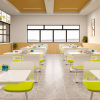 Ensemble de chaises de table à manger 4 places de luxe léger au design moderne de l'usine chinoise pour l'école ou la cantine du personnel de restaurant