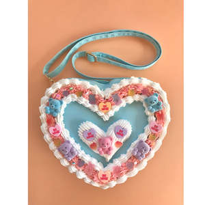 حقيبة يد جديدة على شكل كعكة صغيرة من الجلد الصناعي بتصميم قلب، حقيبة كعكة لطيفة للأطفال - Product Image 3