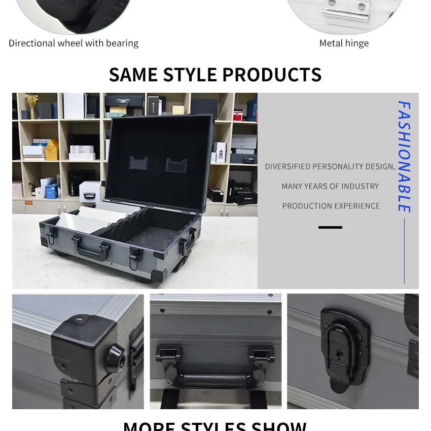 New Simple Aluminum Trolley Case Granite Packaging Marble Quartz Suitcase Tile Display Case Factory Stone Sample Box With Wheel