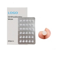 Cire orthodontique portable en blister de 60 pièces pour soulager les irritations et protéger les appareils dentaires, les brackets et les aligneurs transparents