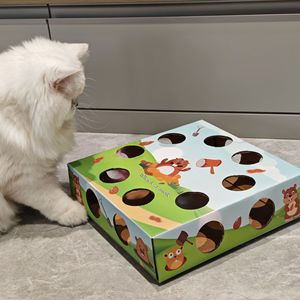 Gioco Interattivo Whack-A-Mole per <span class=keywords><strong>Gatti</strong></span>, Scatola Labirinto in Cartone Ondulato, Gioco Educativo e Rompicapo per <span class=keywords><strong>Gatti</strong></span> e Gattini da Interno - Product Image 1