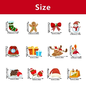 Décorations de gâteaux sur le thème de Noël, lot de 12 drapeaux pour desserts festifs, pour cupcakes et présentations de plats de fête, fournitures de Noël - Product Image 3