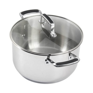 Grande capacité pour la soupe, le bouillon, le piment, la marmite de cuisson en acier inoxydable à trois plis avec poignée en silicone - Product Image 3