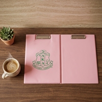 Carpeta Portapapeles de PU Rosa y Verde al por Mayor con Clip Metálico para Documentos, Carpeta de Almacenamiento de Papel Personalizada para Oficina, Fraternidad y Hermandad Griega