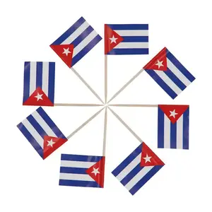Nhà cung cấp Trung Quốc bán sỉ in ấn mini 2.5*3.5cm Cuba cờ tăm cờ trang trí cho Đảng