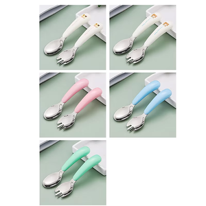 Cubiertos de Acero Inoxidable 304 para Bebés, Juego de 2 Piezas, Tenedor y Cuchara con Estuche Portátil, Juego de Cubiertos para Niños - Product Image 3