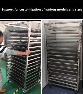 Troli Panggang Baja Anti Karat 16/32 Loyang dengan Rak Pendingin Tahan Lama untuk Trailer Makanan Bertenaga Listrik Hotel - Product Image 4