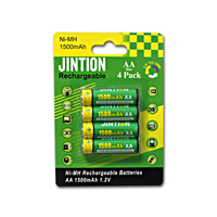 Piles AA rechargeables JINTION NiMh AA 1500mAh 1.2V, haute capacité, faible autodécharge, préchargées