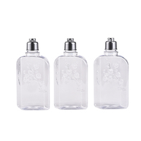 Bouteille de gel douche unique en plastique PET de 250 ml avec bouchon à clapet ovale et impression sérigraphique pour l'emballage de lotion et de shampoing
